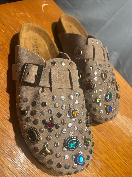 Marco Delli Shoes - Marco Delli Italian High-end Western & extensively detailed Suede Clogs SZ 38